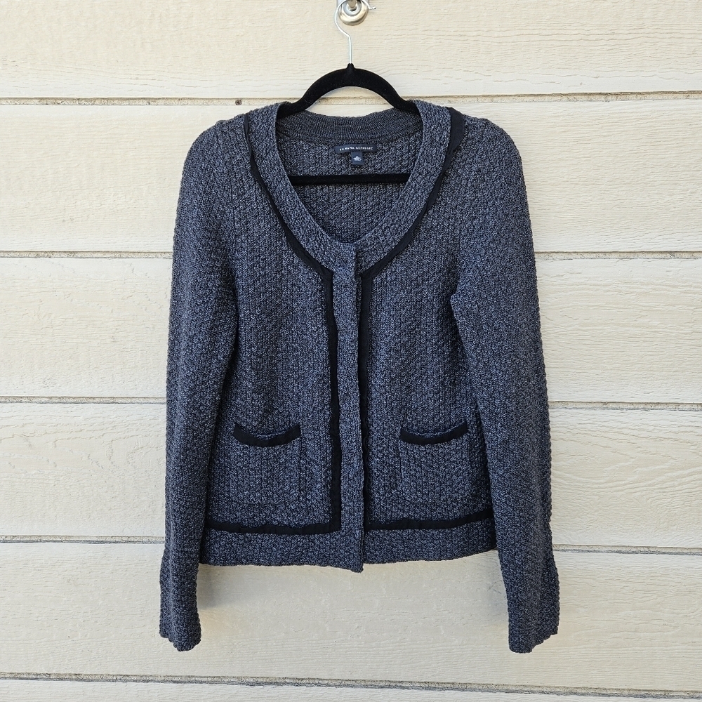 Banana Republic gray merino wool Jackie O Jacket cardigan medium